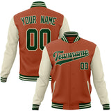 Custom Texas-Orange & Cream Solid Color Varsity Jacket