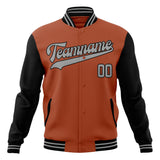 Custom Texas-Orange & Black Solid Color Varsity Jacket JA01240607TY555