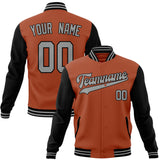 Custom Texas-Orange & Black Solid Color Varsity Jacket JA01240607TY555