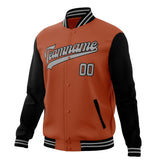 Custom Texas-Orange & Black Solid Color Varsity Jacket JA01240607TY555