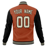 Custom Texas-Orange & Black Solid Color Varsity Jacket JA01240607TY557