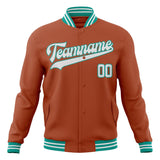 Custom Texas-Orange & White Solid Color Varsity Jacket JA01240607TY558