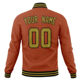 Custom Texas-Orange & Old-Gold Solid Color Varsity Jacket JA01240607TY559