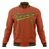 Custom Texas-Orange & Old-Gold Solid Color Varsity Jacket JA01240607TY559