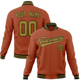 Custom Texas-Orange & Old-Gold Solid Color Varsity Jacket