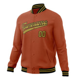 Custom Texas-Orange & Old-Gold Solid Color Varsity Jacket JA01240607TY559