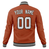 Custom Texas-Orange & White Solid Color Varsity Jacket JA01240607TY560