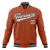 Custom Texas-Orange & White Solid Color Varsity Jacket JA01240607TY560