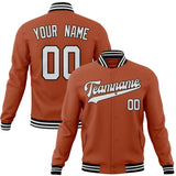 Custom Texas-Orange & White Solid Color Varsity Jacket JA01240607TY560