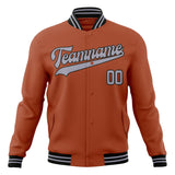 Custom Texas-Orange & Gray Solid Color Varsity Jacket JA01240607TY561