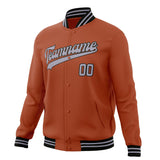 Custom Texas-Orange & Gray Solid Color Varsity Jacket JA01240607TY561