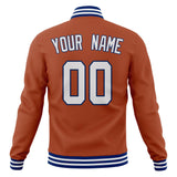 Custom Texas-Orange & White Solid Color Varsity Jacket JA01240607TY562