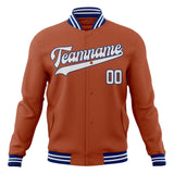 Custom Texas-Orange & White Solid Color Varsity Jacket JA01240607TY562