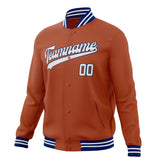 Custom Texas-Orange & White Solid Color Varsity Jacket JA01240607TY562