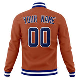 Custom Texas-Orange & Navy Solid Color Varsity Jacket JA01240607TY563