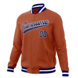 Custom Texas-Orange & Navy Solid Color Varsity Jacket JA01240607TY563