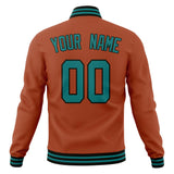 Custom Texas-Orange & Teal Solid Color Varsity Jacket JA01240607TY564