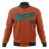 Custom Texas-Orange & Teal Solid Color Varsity Jacket JA01240607TY564