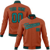 Custom Texas-Orange & Teal Solid Color Varsity Jacket JA01240607TY564