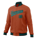 Custom Texas-Orange & Teal Solid Color Varsity Jacket JA01240607TY564