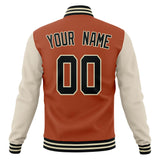 Custom Texas-Orange & White Solid Color Varsity Jacket JA01240607TY566