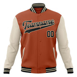 Custom Texas-Orange & White Solid Color Varsity Jacket JA01240607TY566