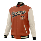 Custom Texas-Orange & White Solid Color Varsity Jacket JA01240607TY566