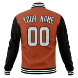 Custom Texas-Orange & Black Solid Color Varsity Jacket JA01240607TY567