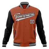 Custom Texas-Orange & Black Solid Color Varsity Jacket JA01240607TY567