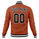 Custom Texas-Orange & Black Solid Color Varsity Jacket JA01240607TY568