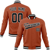 Custom Texas-Orange & Black Solid Color Varsity Jacket