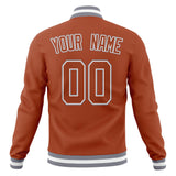 Custom Texas-Orange & Gray Solid Color Varsity Jacket JA01240607TY569