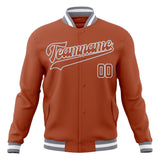 Custom Texas-Orange & Gray Solid Color Varsity Jacket JA01240607TY569