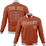 Custom Texas-Orange & Gray Solid Color Varsity Jacket JA01240607TY569