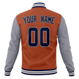 Custom Texas-Orange & Gray Solid Color Varsity Jacket JA01240607TY570