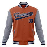 Custom Texas-Orange & Gray Solid Color Varsity Jacket JA01240607TY570