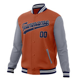 Custom Texas-Orange & Gray Solid Color Varsity Jacket JA01240607TY570