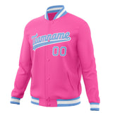 Custom Pink & Light-Blue Solid Color Varsity Jacket JA01240607WX411