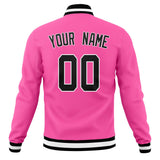 Custom Pink & Black Solid Color Varsity Jacket JA01240607WX412