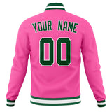 Custom Pink & Green Solid Color Varsity Jacket JA01240607WX413