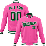 Custom Pink & Green Solid Color Varsity Jacket JA01240607WX413