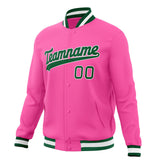 Custom Pink & Green Solid Color Varsity Jacket JA01240607WX413