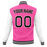 Custom Pink & White Solid Color Varsity Jacket JA01240607WX416