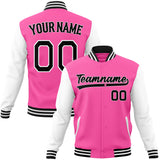 Custom Pink & White Solid Color Varsity Jacket JA01240607WX416