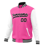 Custom Pink & White Solid Color Varsity Jacket JA01240607WX416