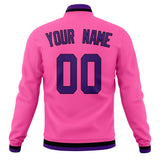 Custom Pink & Purple Solid Color Varsity Jacket JA01240607WX419