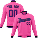 Custom Pink & Purple Solid Color Varsity Jacket JA01240607WX419