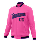 Custom Pink & Purple Solid Color Varsity Jacket JA01240607WX419