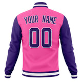 Custom Pink & Purple Solid Color Varsity Jacket JA01240607WX421