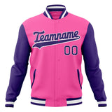 Custom Pink & Purple Solid Color Varsity Jacket JA01240607WX421